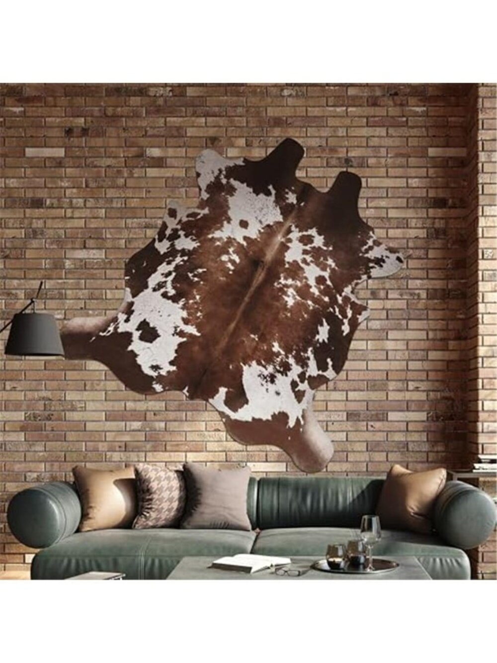Cow Hide Faux Cowhide Rug: Cow Print Rug for Living Room Bedroom 4.6x5.2 Feet - Picture 6 of 7